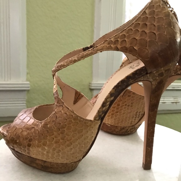 Alexandre Birman Python Peep Toe Sandals - Picture 7 of 15